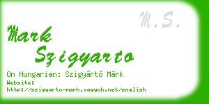 mark szigyarto business card