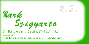 mark szigyarto business card